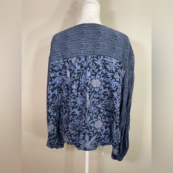 Free People Mixed Print Paisley Bohemian Balloon Sleeve Oversized Kimono M - Picture 5 of 7